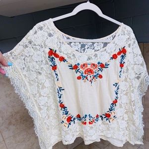 Anthropologie Embroidered Blouse
